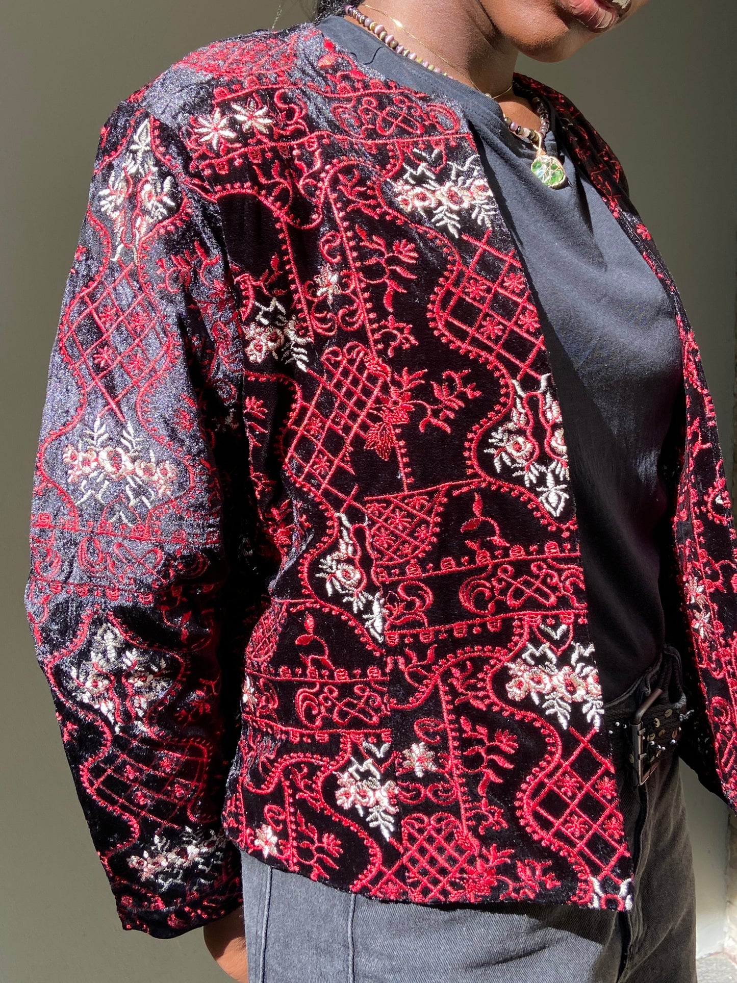 Embroidered Velvet Jacket
