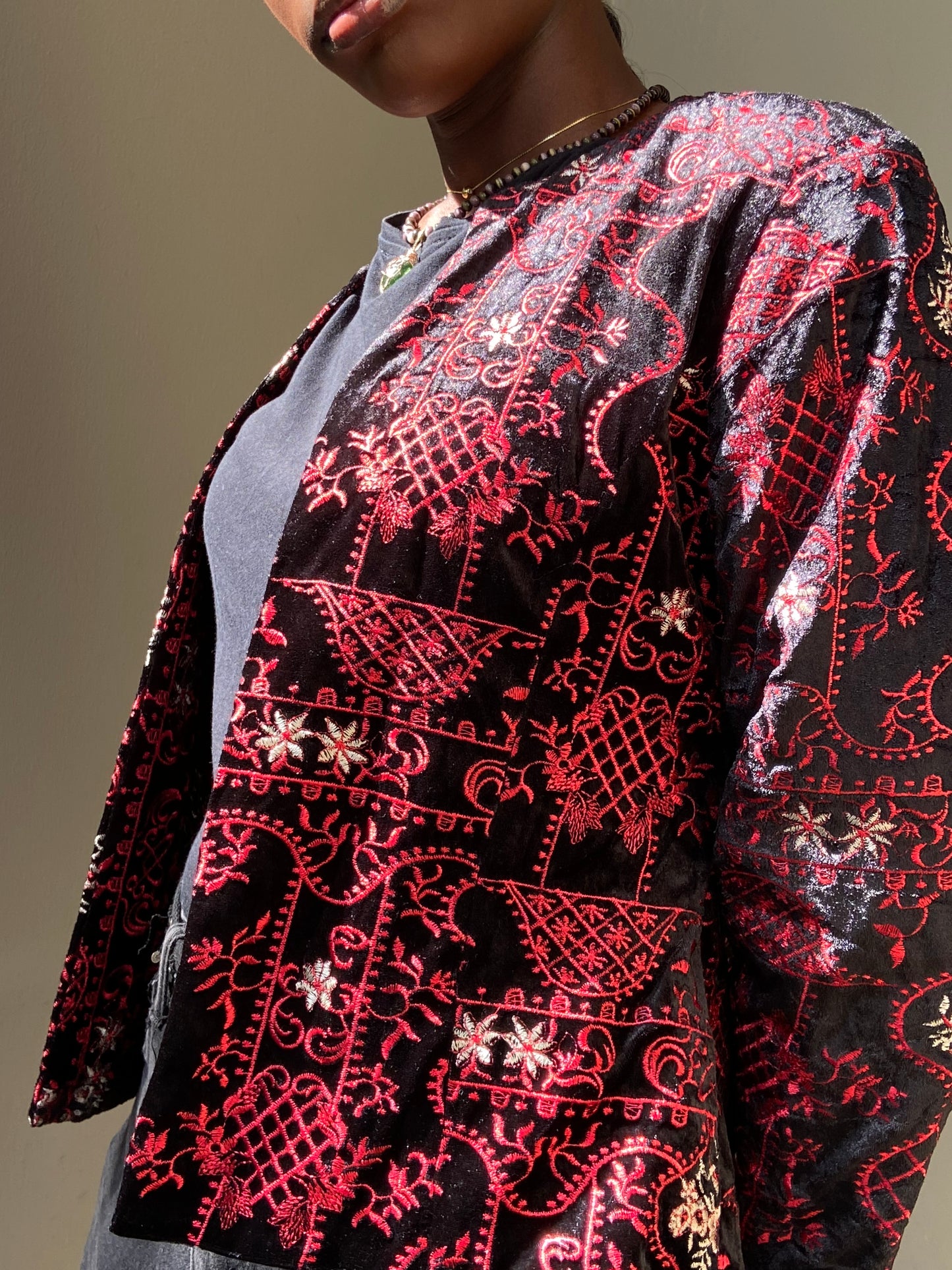 Embroidered Velvet Jacket