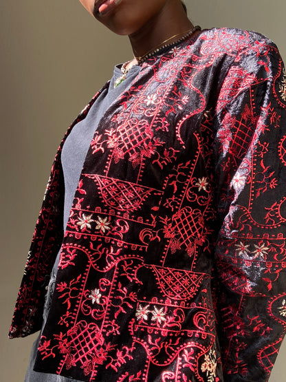 Embroidered Velvet Jacket