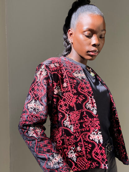 Embroidered Velvet Jacket